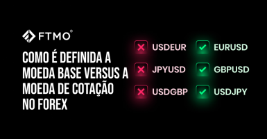 Como é definida a moeda base versus a moeda de cotação no forex